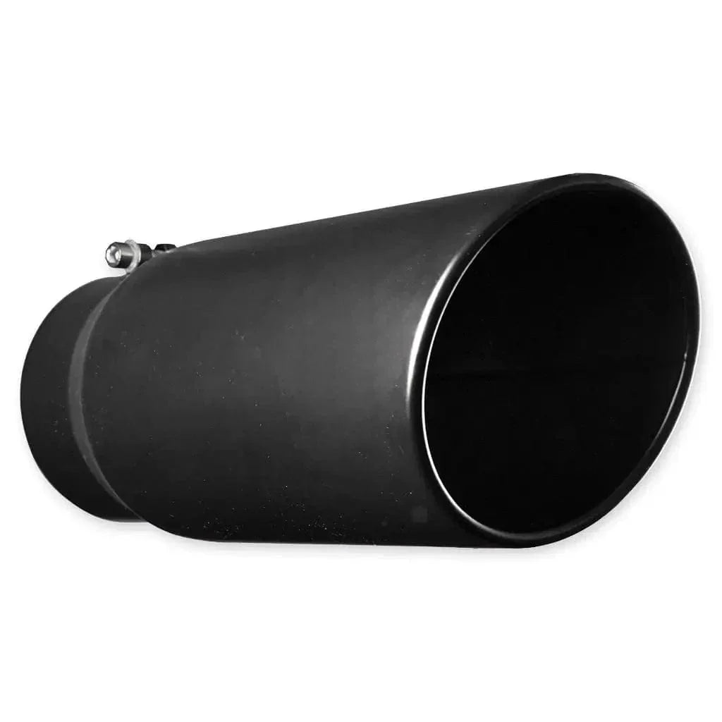 Black Bandit satin black stainless steel exhaust tip with 5-inch inlet, 6-inch outlet, and 15-inch length.