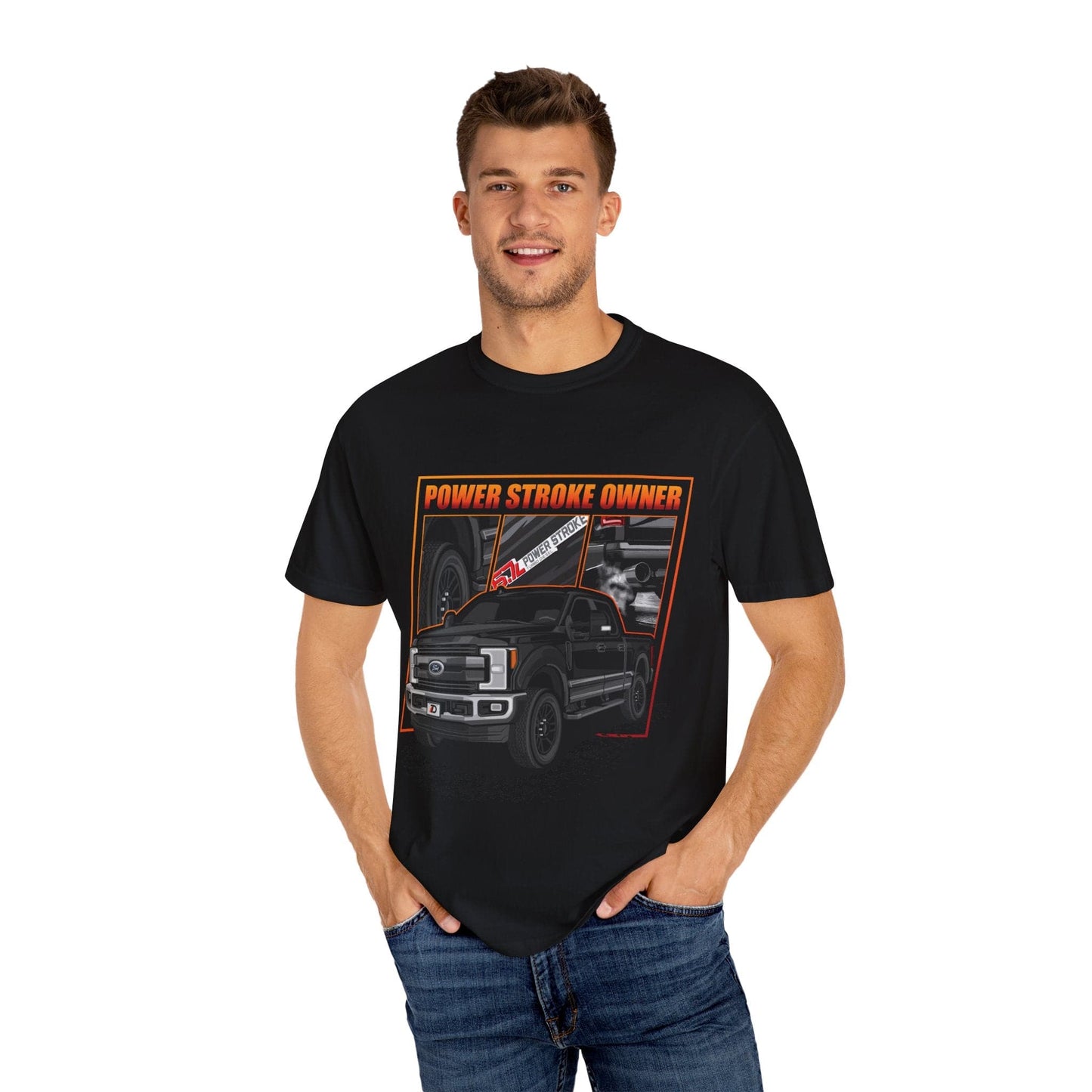 Printify T-Shirt Powerstroke Owner Truck T-Shirt — Diesel Pickup Graphic Tee