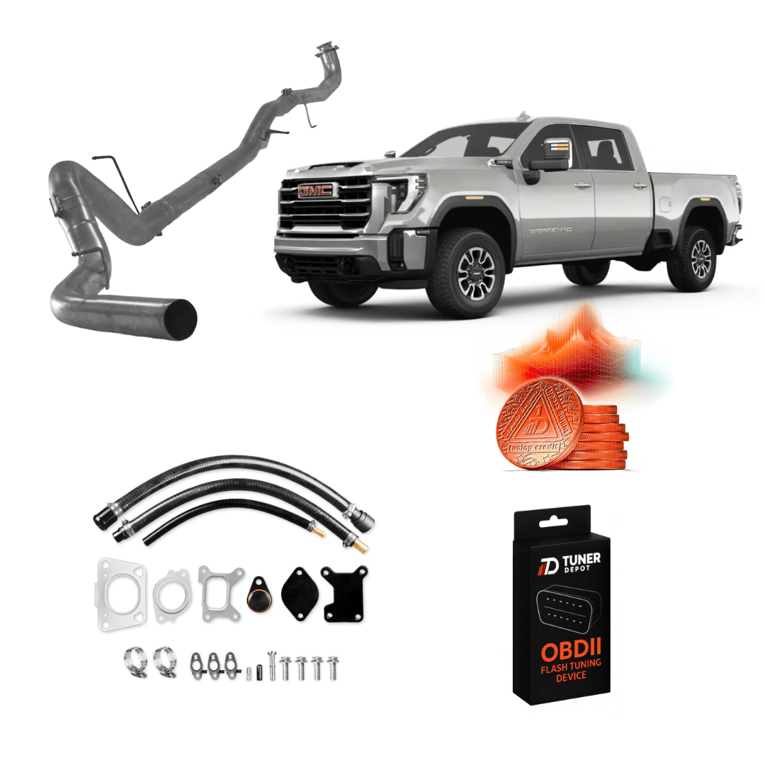 Tuner Depot All-in-one Kit 2024-2025 / 5-inch Downpipe-Back Exhaust GM Duramax L5P - All-In-One DPF/DEF/EGR Delete Kit (2017-2025)