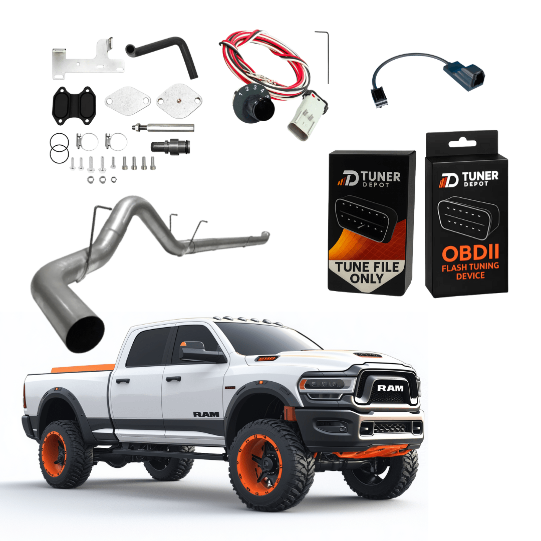 Tuner Depot All-in-one Kit 5-inch Downpipe Back / 409 Stainless Steel Ram Cummins 6.7L All-in-One DPF/DEF/EGR Delete Kit w/ECM Swap (2022-2024)