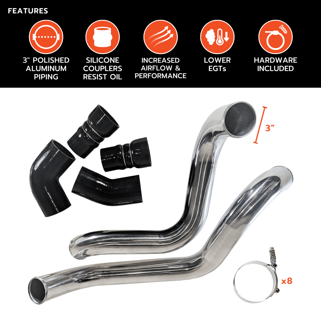 Tuner Depot Intercooler Pipe GM Duramax LB7 - Intercooler Pipe & Boot Kit (2002-2004)