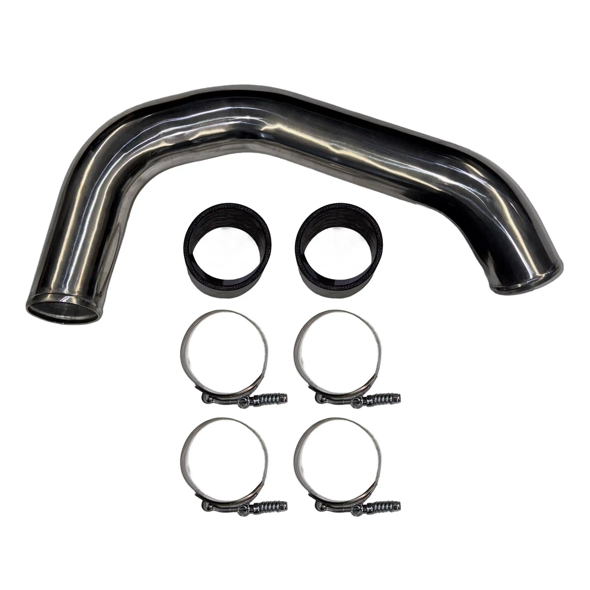 6.4L Powerstroke cold side charge pipe upgrade kit with intercooler pipe, couplers and mounting clamps