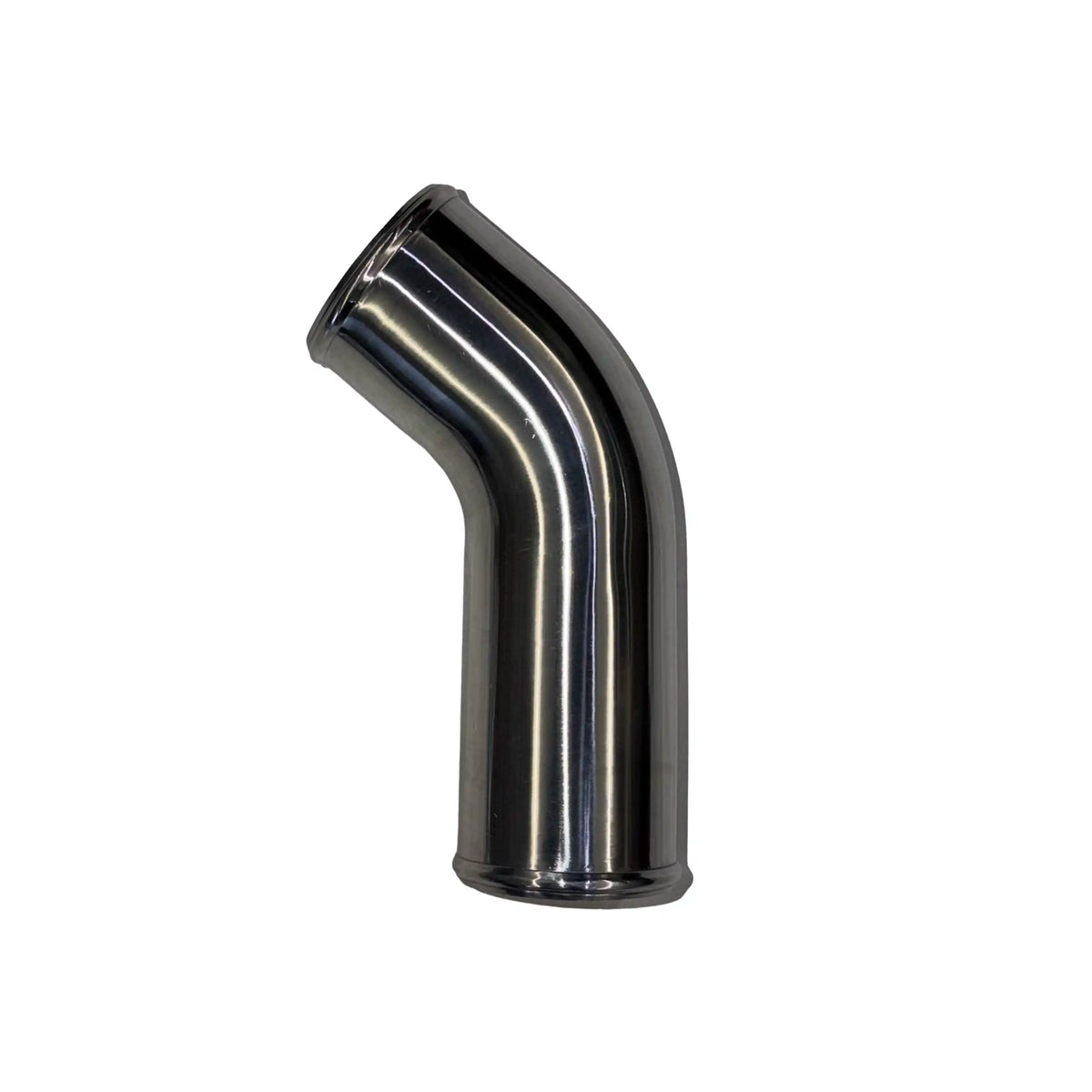 Polished 45-degree intercooler pipe section for 6.6L Duramax L5P charge piping
