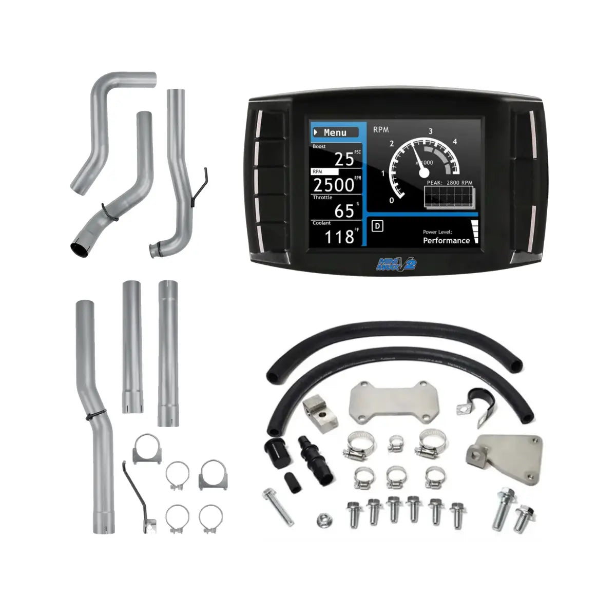 6.6L Duramax LML delete kit with tuner, EGR components and 4-inch exhaust system