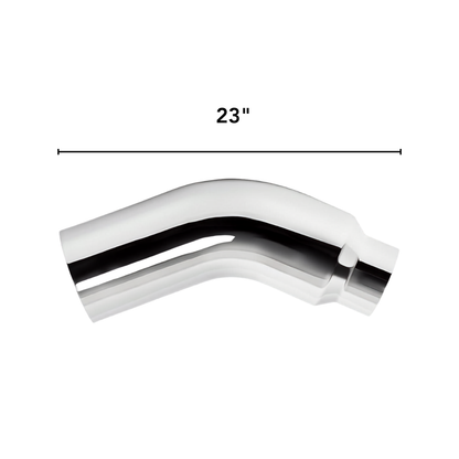 23-inch Chrome exhaust tip side profile