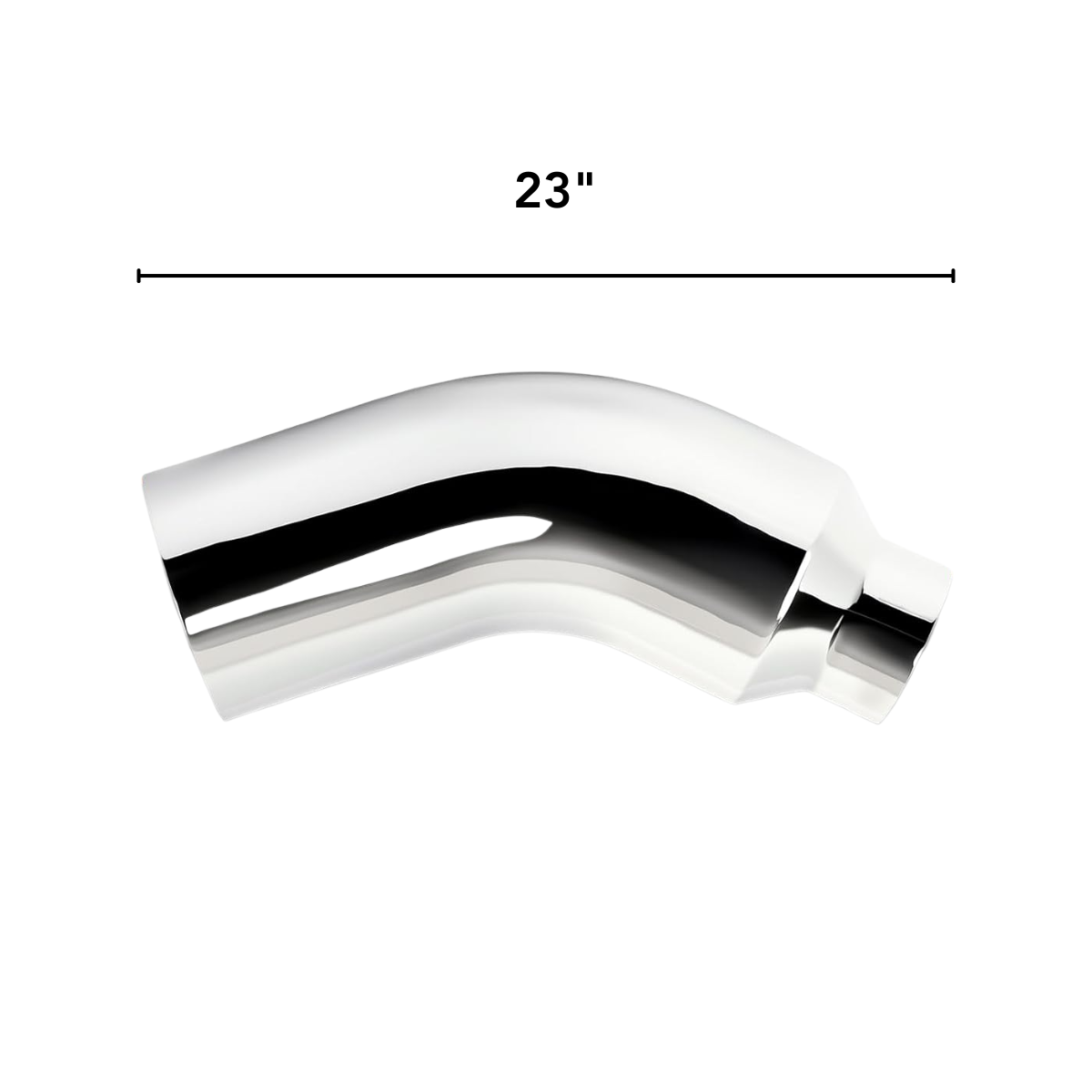 23-inch long chrome exhaust tip for 5-inch exhaust pipe.