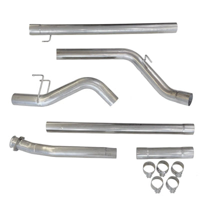 6.7L Powerstroke Cab Chassis downpipe-back exhaust system kit with exhaust pipes, clamps, and installation hardware for 2011–2019 Ford trucks