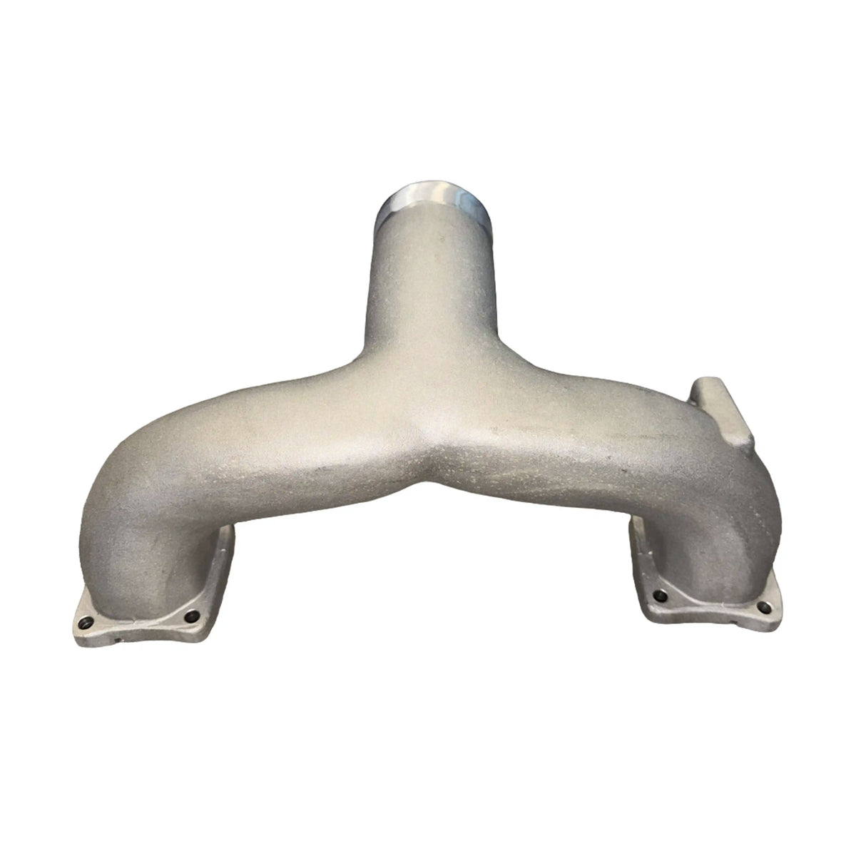 Ford 6.7L Powerstroke aluminum intake manifold rear view showing high-flow runner design