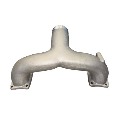 Ford 6.7L Powerstroke aluminum intake manifold rear view showing high-flow runner design