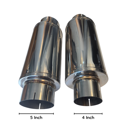 5-inch and 4-inch diesel muffler inlet size comparison