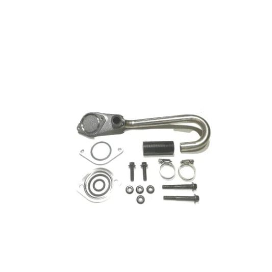 6.0 Powerstroke EGR Delete Kit with stainless steel passenger-side up-pipe, hardware, and gaskets for 2003-2007 Ford diesel engines