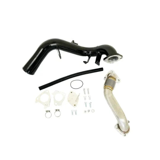 Components of the Black Bandit Duramax  LBZ EGR & Cooler Delete Kit on a white background