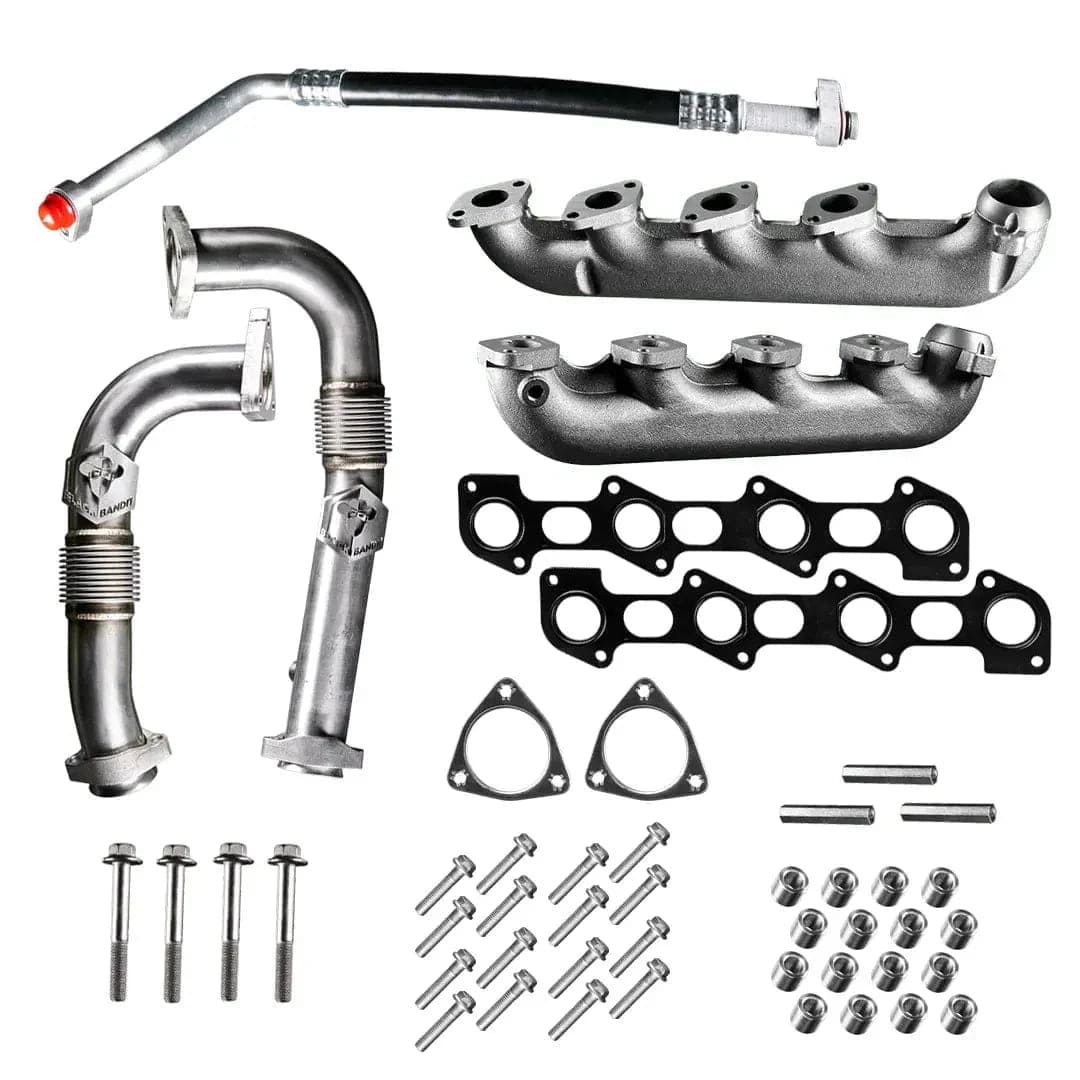 Black Bandit Exhaust Manifold Kit Ford Powerstroke 6.4L - Exhaust Manifold Kit w/ Up-pipe (2008-2010)