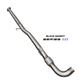 Stainless steel cat and DPF delete pipe for RAM EcoDiesel 3.0L vehicles, with the text 'BLACK BANDIT SERIES III' visible.