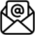 Email icon on a white background