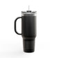 Printify Mug 40oz / Black 40oz Insulated Travel Mug with Handle — Double-Wall Vacuum Tumbler