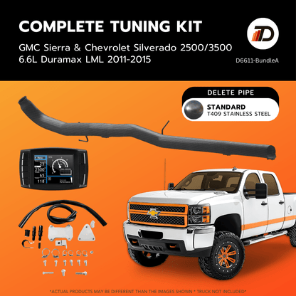 Tuner Depot All-in-one Kit 2011-2015 / 409 Stainless Steel GM Duramax 6.6L All-in-One DPF/DEF/EGR LML Delete Kit (2011-2016)