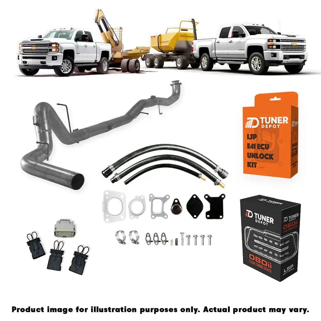 Tuner Depot All-in-one Kit 2017 - 2019 / 4 inch Exhaust GM Duramax L5P - All-In-One DPF/DEF/EGR  Delete Kit (2017-2023)