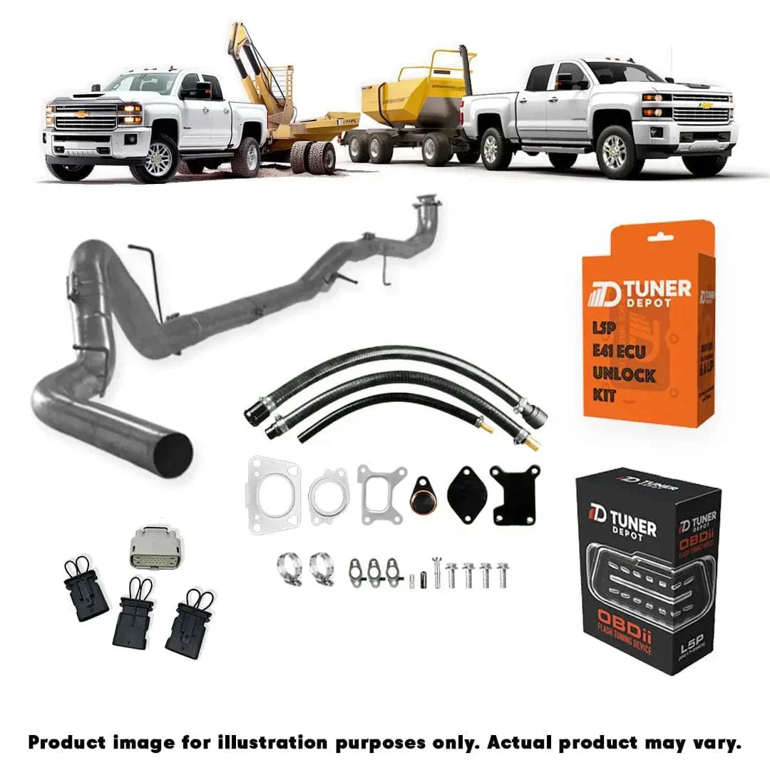 Tuner Depot All-in-one Kit 2017 - 2019 / 5 inch Exhaust GM Duramax L5P - All-In-One DPF/DEF/EGR  Delete Kit (2017-2023)