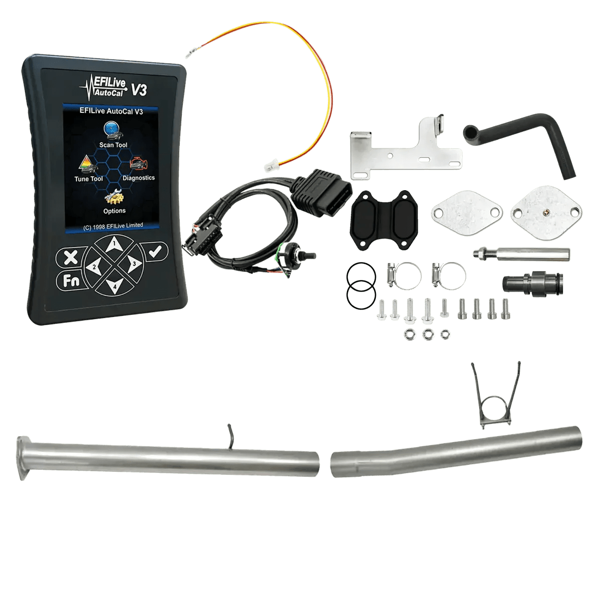 Tuner Depot All-in-one Kit 2018 6.7L RAM Cummins (CME) / 4-inch Stainless Steel Delete Pipe Ram Cummins 6.7L All-in-One DPF/DEF/EGR Delete Kit (2013-2021)