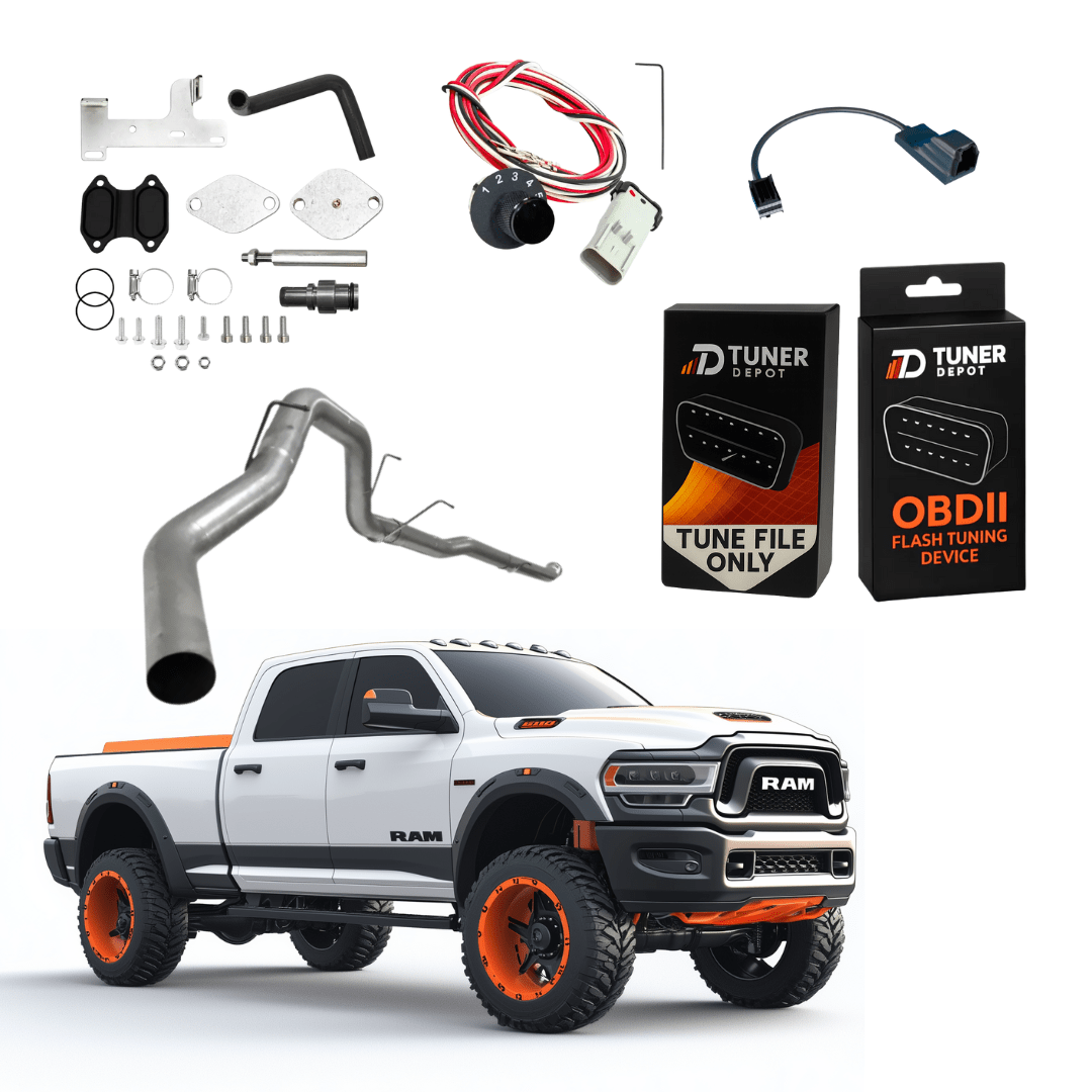 Tuner Depot All-in-one Kit 4-inch Downpipe Back / 409 Stainless Steel Ram Cummins 6.7L All-in-One DPF/DEF/EGR Delete Kit w/ECM Swap (2022-2024)