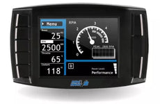 A digital display of the Mini Maxx V2 Diesel Tuner showing various vehicle performance metrics.
