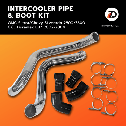 Tuner Depot Intercooler Pipe GM Duramax LB7 - Intercooler Pipe & Boot Kit (2002-2004)