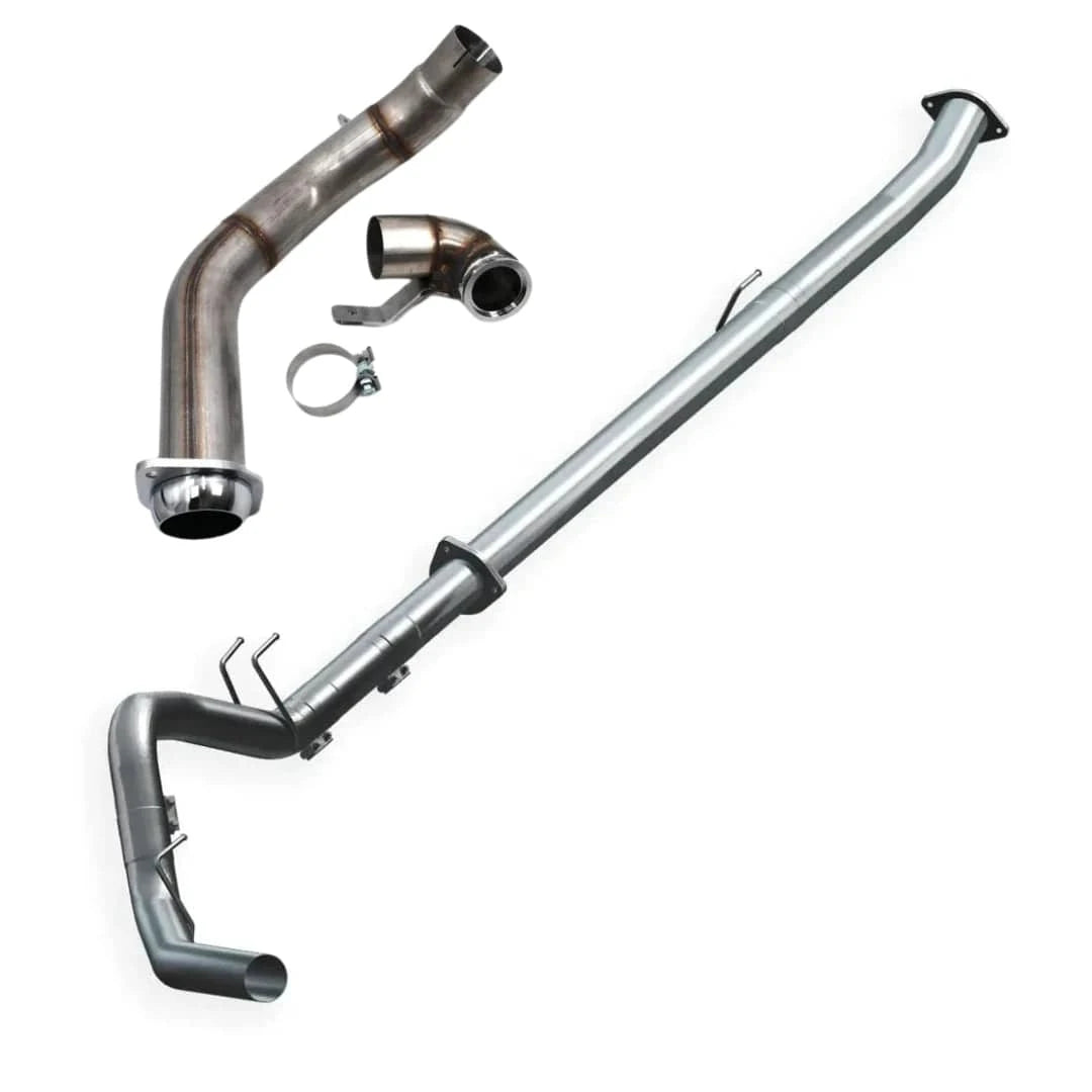 Tuner Depot  Race Exhaust 2023-2024 / 304 Stainless Steel (Flanged) Ford Powerstroke 6.7L - 4" Downpipe Back Stainless Steel Exhaust System (2011-2024)