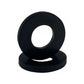 Two black Head stud washers on a white background