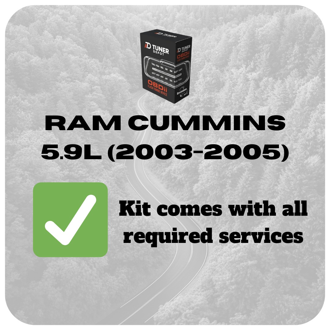 Tuner Depot  Tuner 5.9L RAM Cummins 2003-2005 / Pickup Ram Cummins - OBD2 Flash Emissions-On Tuning Kit (2003-2021)