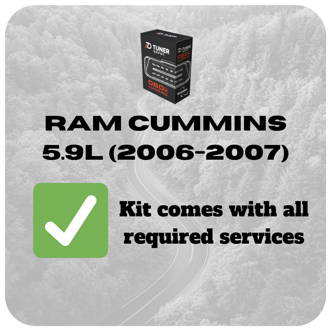 Tuner Depot  Tuner 5.9L RAM Cummins 2006-2007 / Pickup Ram Cummins - OBD2 Flash Emissions-On Tuning Kit (2003-2021)