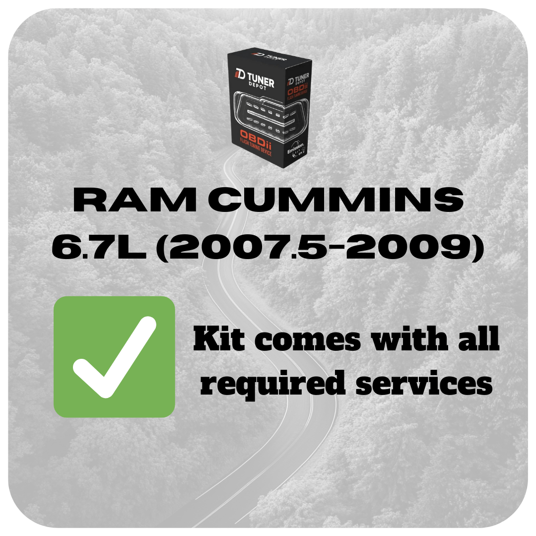 Tuner Depot  Tuner 6.7L RAM Cummins 2007.5-2009 / Pickup Ram Cummins - OBD2 Flash Emissions-On Tuning Kit (2003-2021)