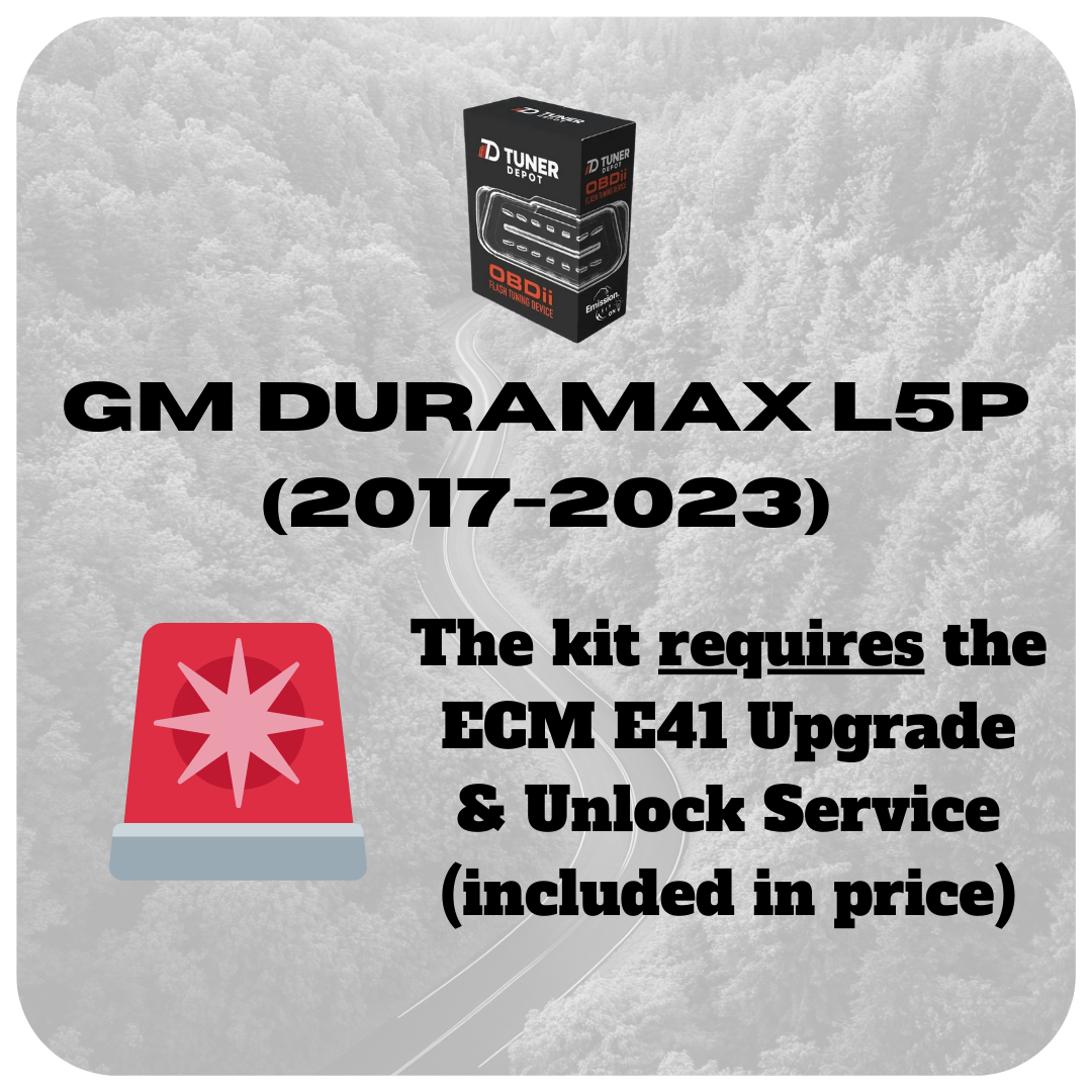 Tuner Depot  Tuner GM Duramax L5P (2017-2023) GM Duramax - OBD2 Flash Emissions-On Tuning Kit (2001-2023)