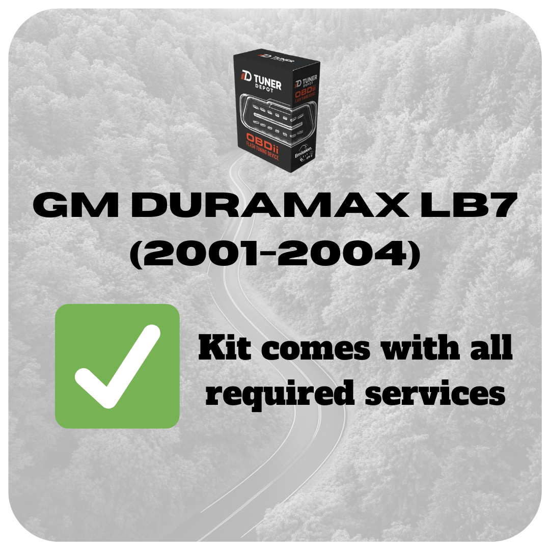 Tuner Depot  Tuner GM Duramax LB7 (2001-2004) GM Duramax - OBD2 Flash Emissions-On Tuning Kit (2001-2023)