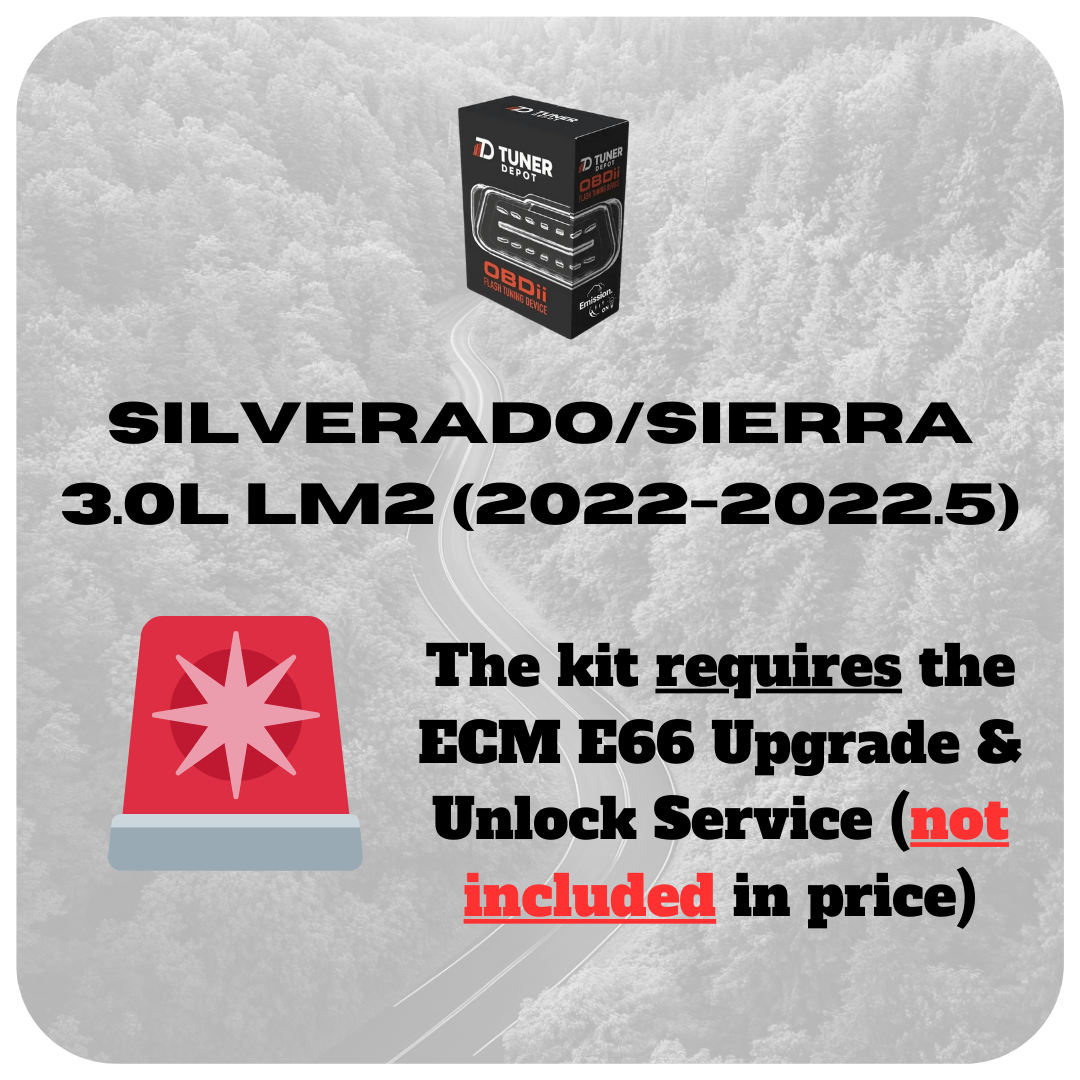 Tuner Depot  Tuner GM Duramax Silverado/Sierra 1500 (2022-2022.5) GM Duramax - OBD2 Flash Emissions-On Tuning Kit (2001-2023)