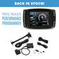 Mini Maxx performance programmer, cables for the Mini Maxx, and the a heading titled back in stock at the top.