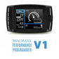 Mini Maxx performance tuner with the text "mini maxx performace programmer V1" in blue.