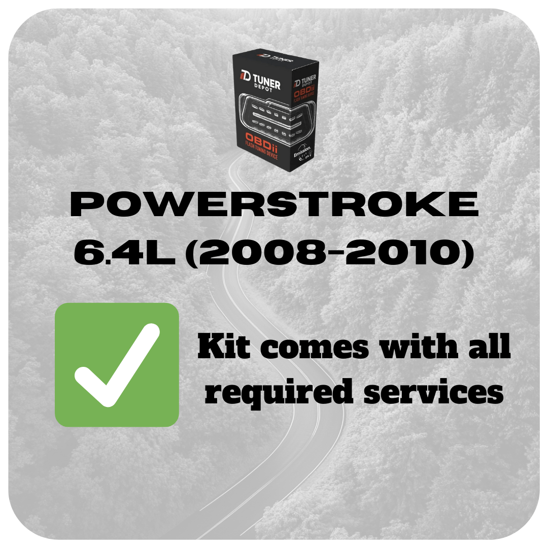 Tuner Depot  Tuner Powerstroke 6.4L (2008-2010) Ford - OBD2 Flash Emissions-On Tuning Kit (2003-2021)