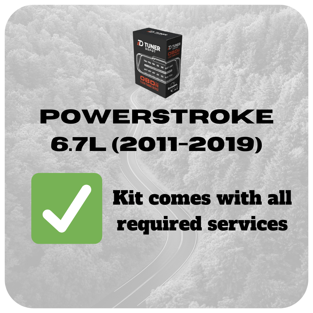 Tuner Depot  Tuner Powerstroke 6.7L (2011-2019) Ford - OBD2 Flash Emissions-On Tuning Kit (2003-2021)