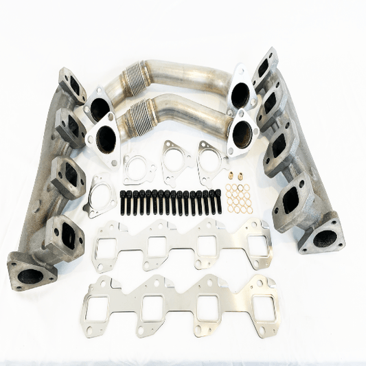 Black Bandit High Flow Exhaust Manifold Kit with Up-Pipes 2001-2016 Duramax 6.6L